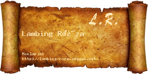 Lambing Róza névjegykártya