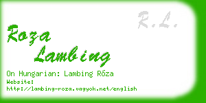 roza lambing business card